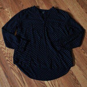 Atmosphere Polka Dot Quarter Button Blouse